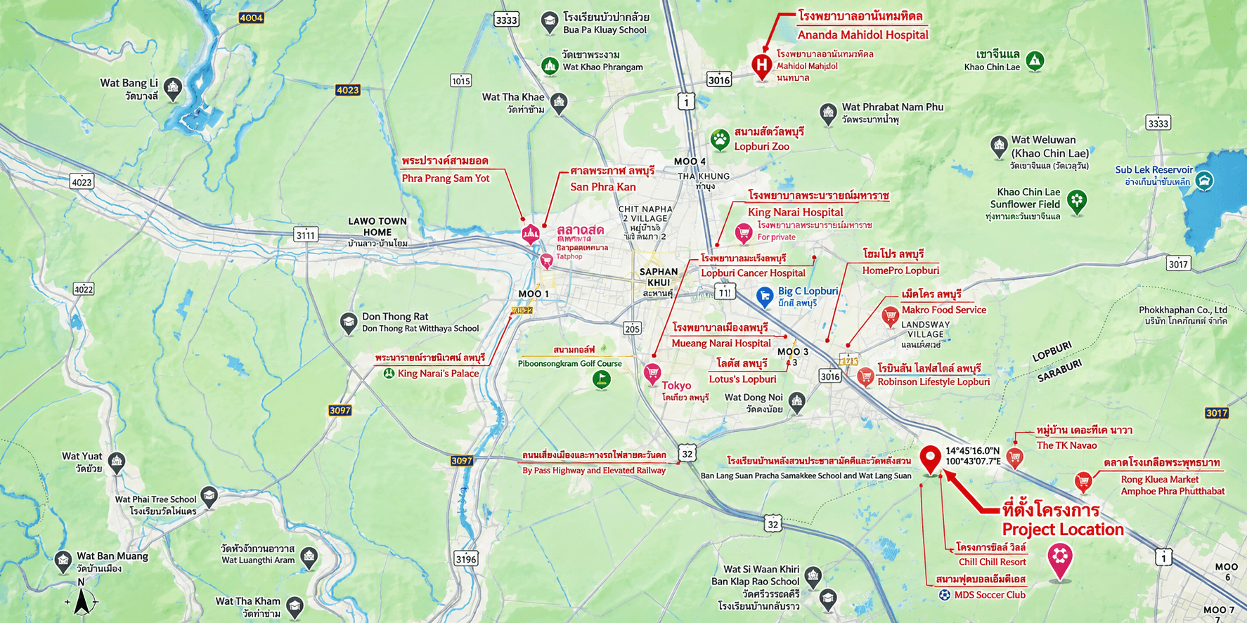 แผนที่แสดงทำเลที่ตั้งโครงการบ้านสวนอิสระ